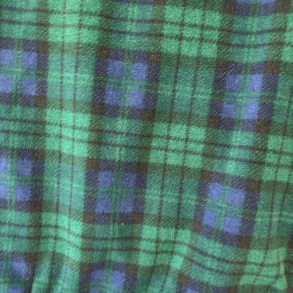 Lands End 3/4 Button Up Fleece Sweatshirt Plaid Kids Medium 10-12 Two Tone Cozy - Picture 4 of 13